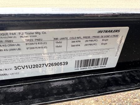 New 2027 PJ Trailers 16' Utility UK Utility Trailer