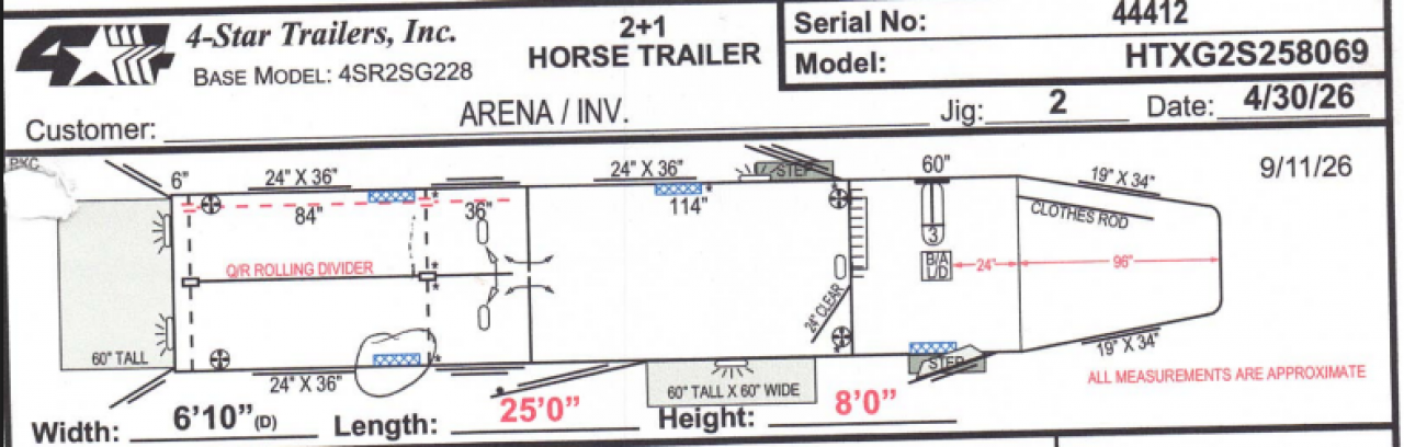 New 2027 4-Star Trailers 2 + 1 Horse Trailer