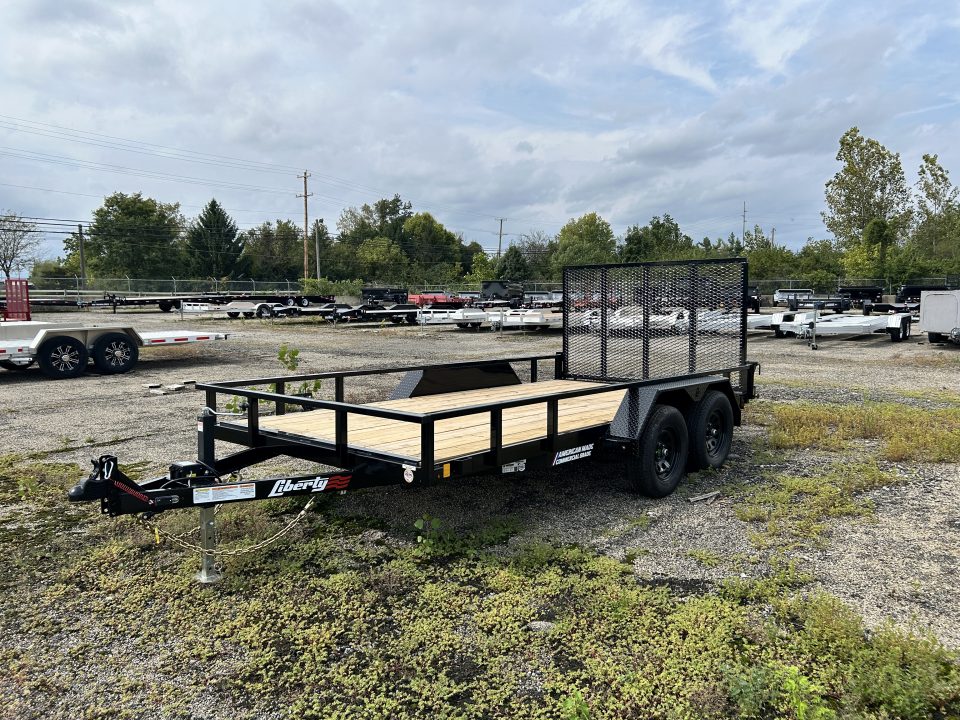 New 2027 Liberty 7 X 14 FT UTILITY TRAILER TUBE RAIL HD SPRING ASSIST RAMP