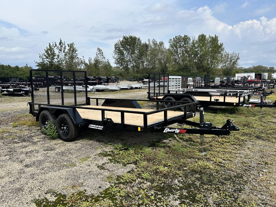 New 2027 Liberty 7 X 14 FT UTILITY TRAILER TUBE RAIL HD SPRING ASSIST RAMP