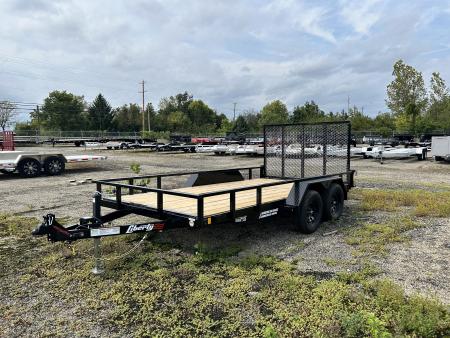 New 2027 Liberty 7 X 14 FT UTILITY TRAILER TUBE RAIL HD SPRING ASSIST RAMP