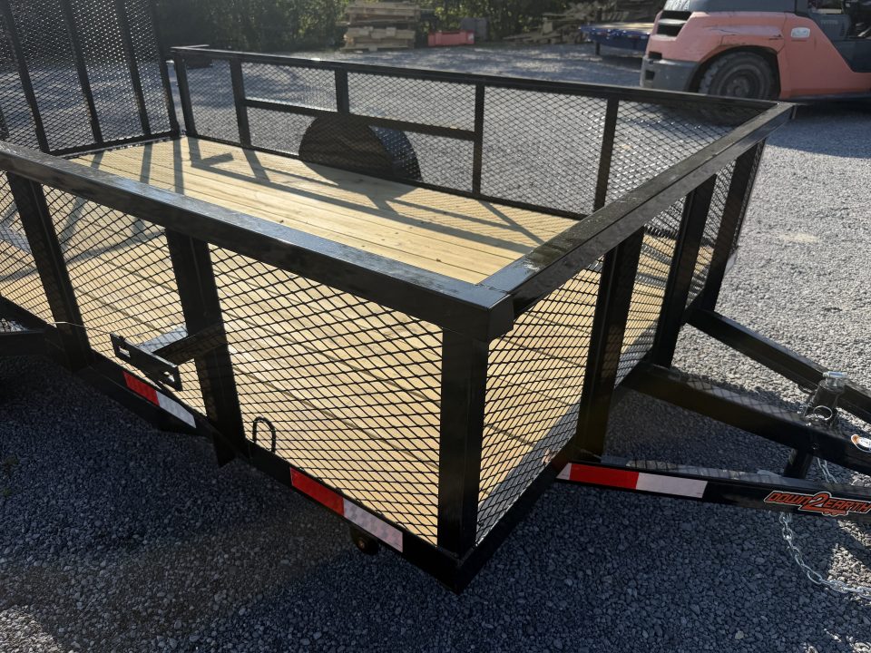 New 2027 Down 2 Earth DTE7612G29 Utility Trailer 76”X12’ 24” EXPANDED METAL SIDES TUBE RAIL FLIP UP JACK
