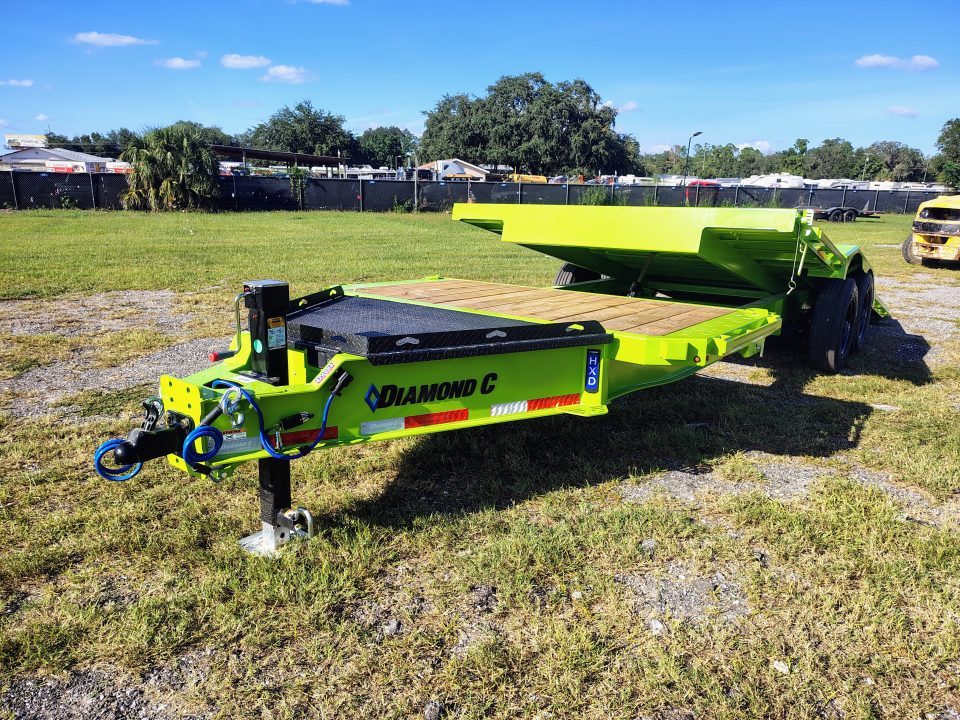New 2027 Diamond C HXD210 Max Width Tilt Trailer; ABS Brakes; 4’ Stationary Deck 18’ Tilt Deck; Drive Over Fenders