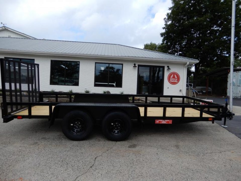 New 2027 Currahee 76x16' Utility, 14" Open Sides, Removable Ramp Gate