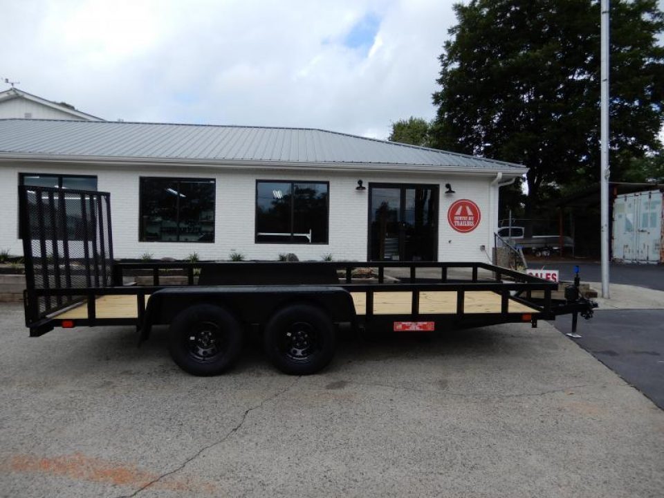 New 2027 Currahee 76x16' Utility, 14" Open Sides, Removable Ramp Gate
