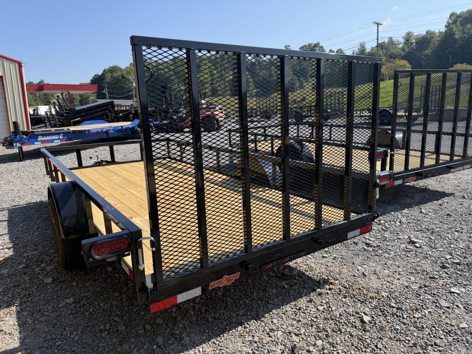 New 2027 Down 2 Earth DTE7614G29 Utility Trailer 76x14 TUBE RAIL ,FLIP UP JACK & FOLD FLAT GATE