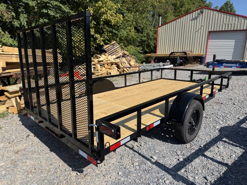 New 2027 Down 2 Earth DTE7614G29 Utility Trailer 76x14 TUBE RAIL ,FLIP UP JACK & FOLD FLAT GATE