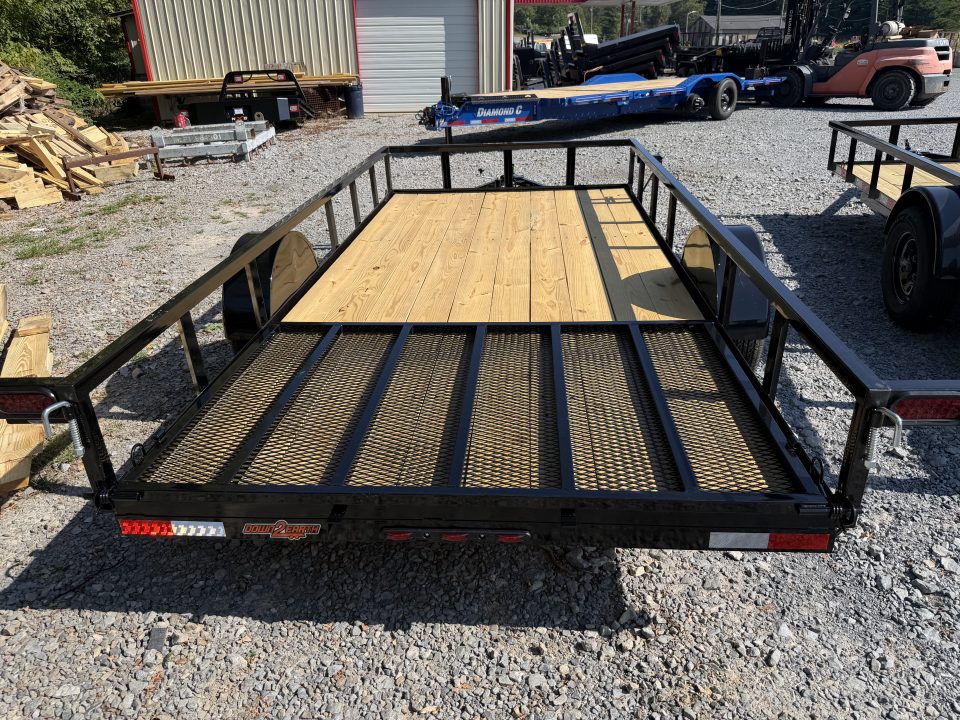 New 2027 Down 2 Earth DTE7614G29 Utility Trailer 76x14 TUBE RAIL ,FLIP UP JACK & FOLD FLAT GATE