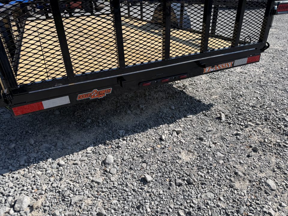 New 2027 Down 2 Earth DTE7614G29 Utility Trailer 76x14 TUBE RAIL ,FLIP UP JACK & FOLD FLAT GATE