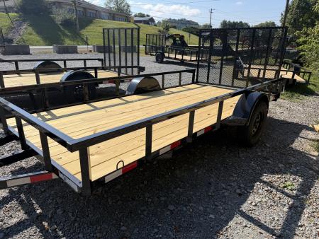 New 2027 Down 2 Earth DTE7614G29 Utility Trailer 76x14 TUBE RAIL ,FLIP UP JACK & FOLD FLAT GATE