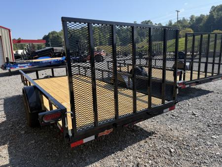 New 2027 Down 2 Earth DTE7614G29 Utility Trailer 76x14 TUBE RAIL ,FLIP UP JACK & FOLD FLAT GATE
