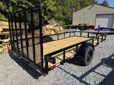 New 2027 Down 2 Earth DTE7614G29 Utility Trailer 76x14 TUBE RAIL ,FLIP UP JACK & FOLD FLAT GATE