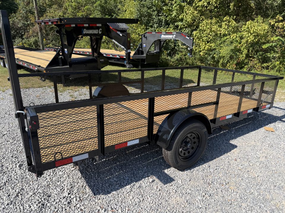 New 2027 Down 2 Earth DTE7614G29 76”X14’ Utility Trailer 24” HIGH MESH SIDES TUBE RAIL FOLD FLAT GATE
