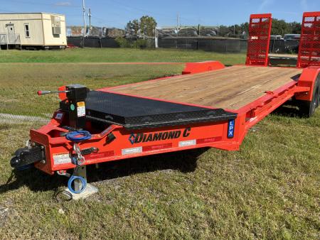 New 2027 Diamond C LPX208 EQUIPMENT TRAILER; SLIPPER ROLLER SUSPENSION; ABS BRAKES; FORK HOLDERS; 15K SIMOL 2 SPEED JACK
