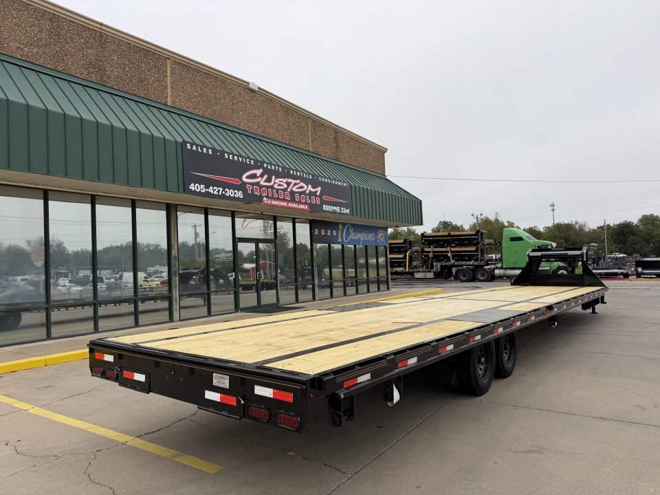 New 2026 MP CUSTOM 40 X 102 TANDEM AXLE 14K FLATBED GOOSENECK W/ SLIDE IN RAMPS