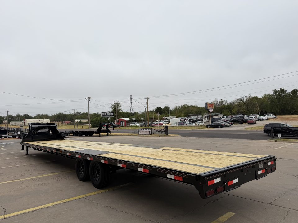 New 2026 MP CUSTOM 40 X 102 TANDEM AXLE 14K FLATBED GOOSENECK W/ SLIDE IN RAMPS