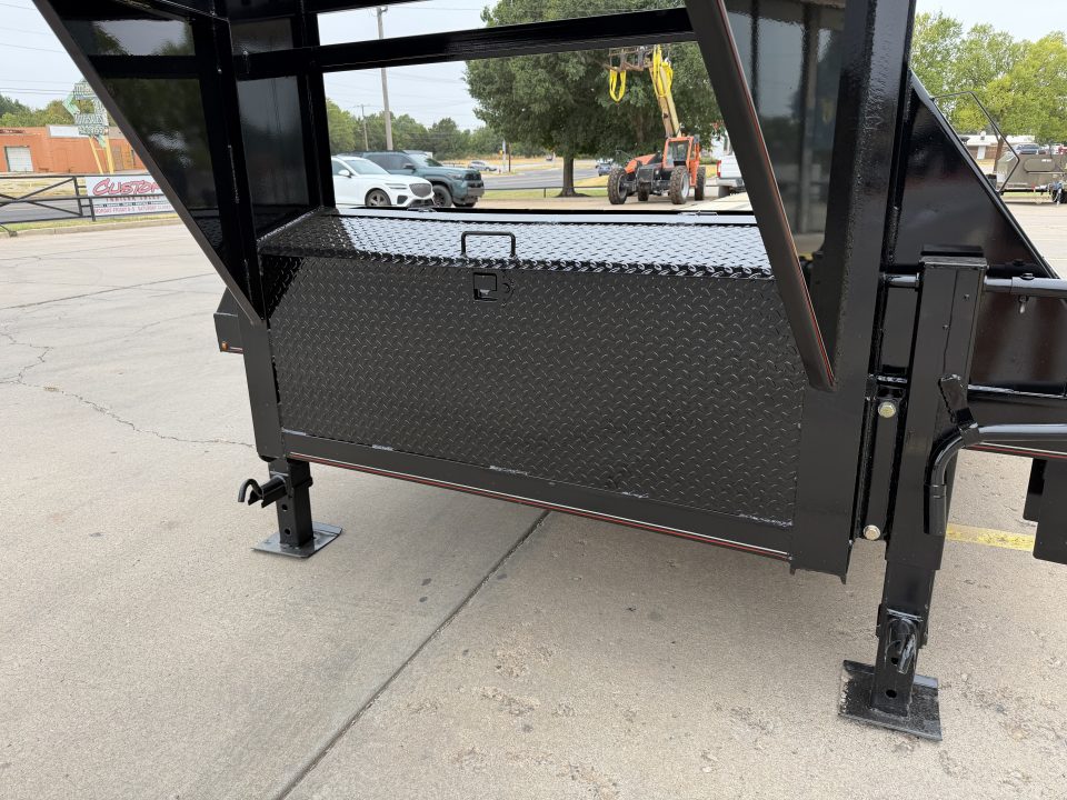 New 2026 MP CUSTOM 40 X 102 TANDEM AXLE 14K FLATBED GOOSENECK W/ SLIDE IN RAMPS
