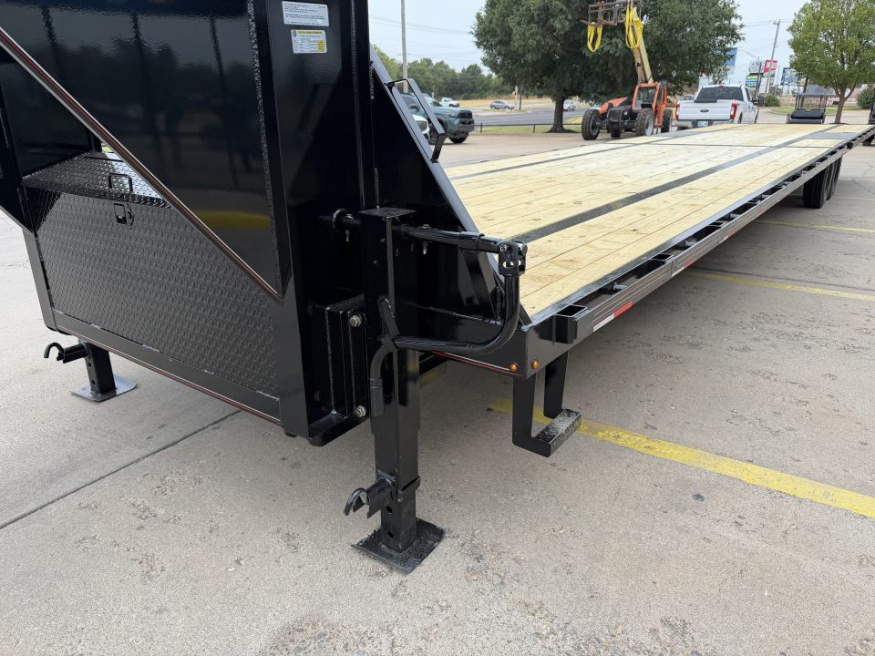 New 2026 MP CUSTOM 40 X 102 TANDEM AXLE 14K FLATBED GOOSENECK W/ SLIDE IN RAMPS