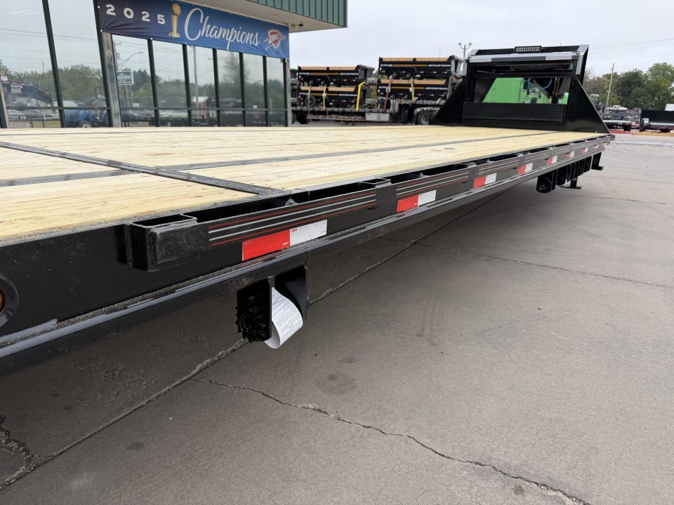 New 2026 MP CUSTOM 40 X 102 TANDEM AXLE 14K FLATBED GOOSENECK W/ SLIDE IN RAMPS
