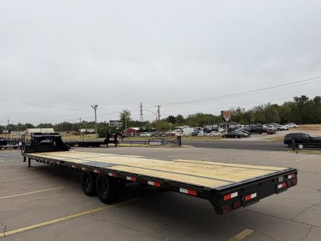 New 2026 MP CUSTOM 40 X 102 TANDEM AXLE 14K FLATBED GOOSENECK W/ SLIDE IN RAMPS
