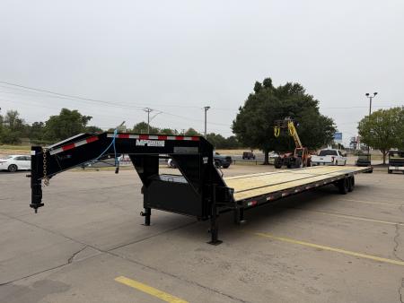 New 2026 MP CUSTOM 40 X 102 TANDEM AXLE 14K FLATBED GOOSENECK W/ SLIDE IN RAMPS