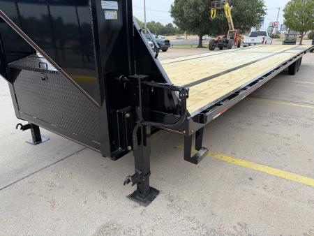 New 2026 MP CUSTOM 40 X 102 TANDEM AXLE 14K FLATBED GOOSENECK W/ SLIDE IN RAMPS