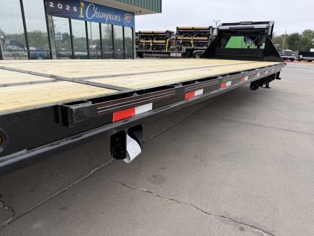 New 2026 MP CUSTOM 40 X 102 TANDEM AXLE 14K FLATBED GOOSENECK W/ SLIDE IN RAMPS