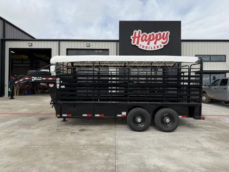 New 2027 Delco 6'8 x16' GN Bar Top Livestock Trailer - B8 Cattleman