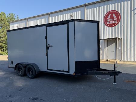 New 2027 Covered Wagon 7X16 Enclosed, Inside Height 7', Black Trim