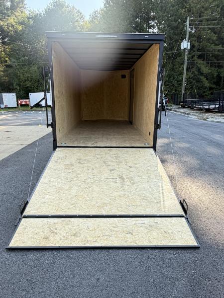 New 2027 Covered Wagon 7X16 Enclosed, Inside Height 7', Black Trim