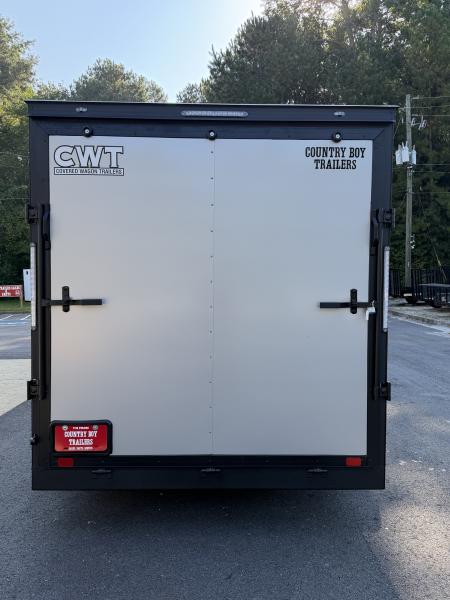 New 2027 Covered Wagon 7X16 Enclosed, Inside Height 7', Black Trim