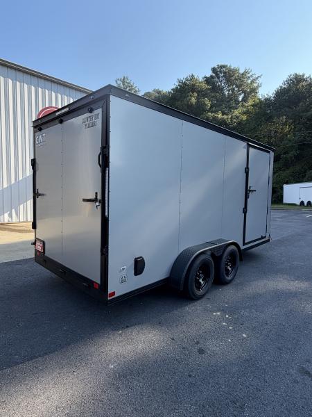 New 2027 Covered Wagon 7X16 Enclosed, Inside Height 7', Black Trim