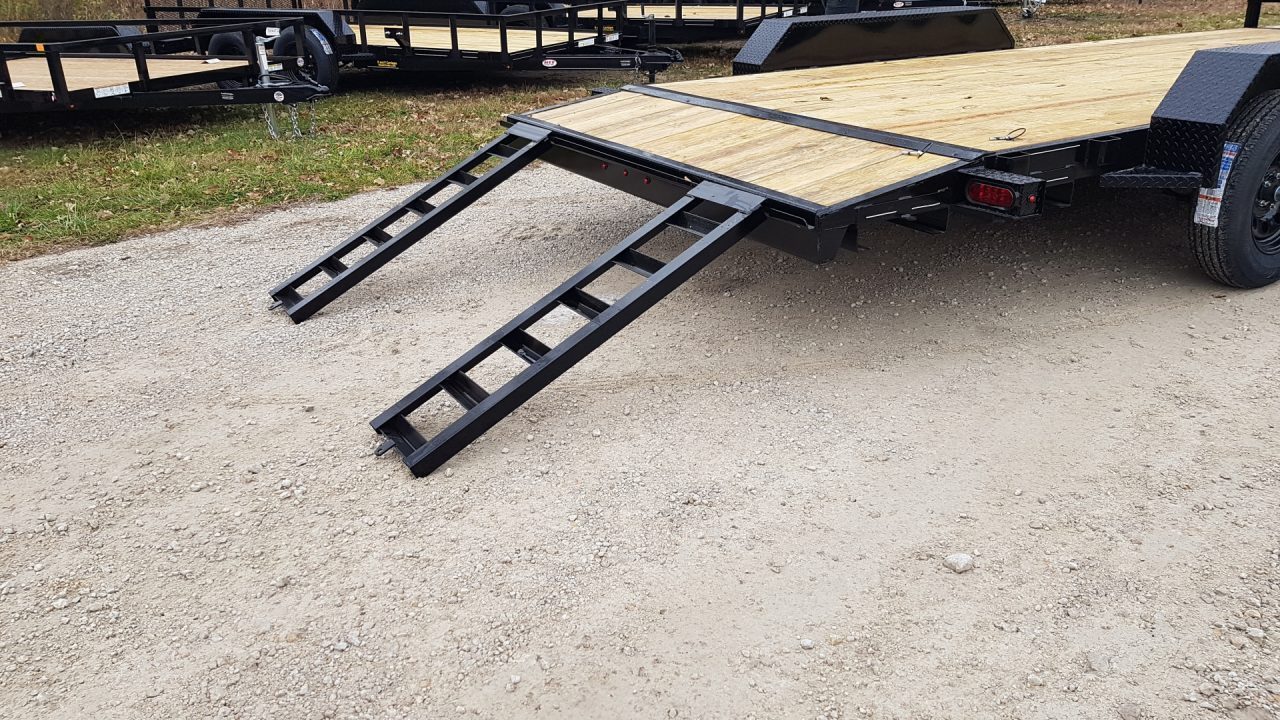New 2027 MEB 7x18 Open Wood Deck Auto Hauler Car / Racing Trailer