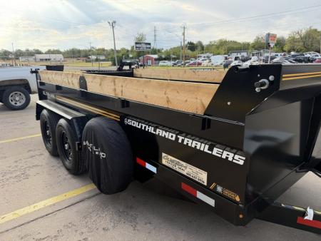 New #173351 2027 SOUTHLAND SL714 14 X 83 TANDEM AXLE 14K BUMPER PULL DUMP W/ SPARE TIRE