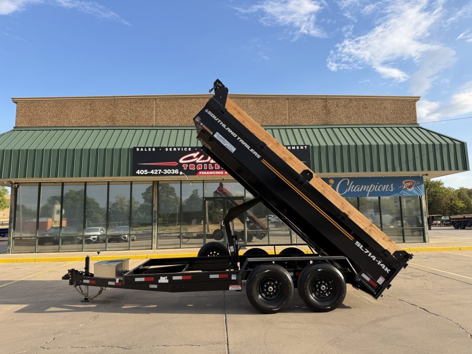 New #173350 2027 SOUTHLAND SL714 14 X 83 TANDEM AXLE 14K BUMPER PULL DUMP W/ SPARE TIRE