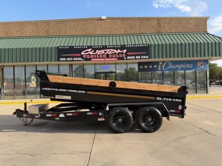New #173350 2027 SOUTHLAND SL714 14 X 83 TANDEM AXLE 14K BUMPER PULL DUMP W/ SPARE TIRE