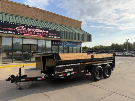 New #173345 2027 SOUTHLAND SL714 14 X 83 TANDEM AXLE 14K BUMPER PULL DUMP W/ SPARE TIRE