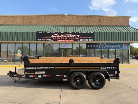 New #173345 2027 SOUTHLAND SL714 14 X 83 TANDEM AXLE 14K BUMPER PULL DUMP W/ SPARE TIRE