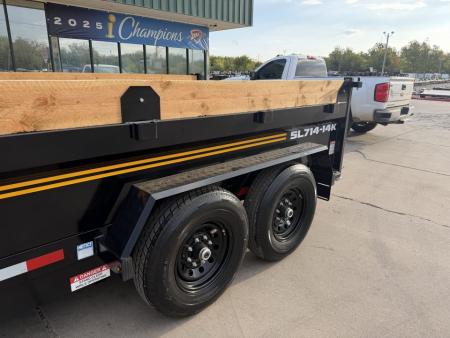New #173345 2027 SOUTHLAND SL714 14 X 83 TANDEM AXLE 14K BUMPER PULL DUMP W/ SPARE TIRE