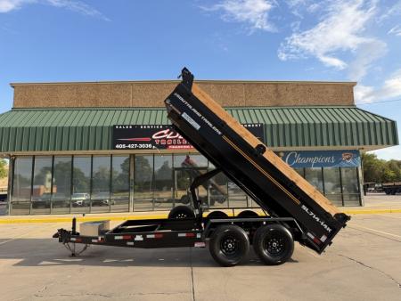 New #174107 2027 SOUTHLAND SL714 14 X 83 TANDEM AXLE 14K BUMPER PULL DUMP W/ SPARE TIRE