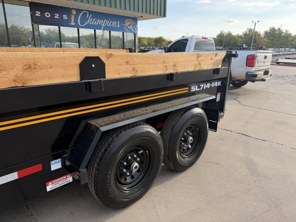 New #174104 2027 SOUTHLAND SL714 14 X 83 TANDEM AXLE 14K BUMPER PULL DUMP W/ SPARE TIRE