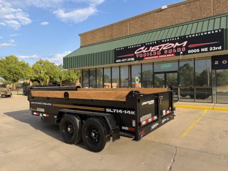 New #174104 2027 SOUTHLAND SL714 14 X 83 TANDEM AXLE 14K BUMPER PULL DUMP W/ SPARE TIRE