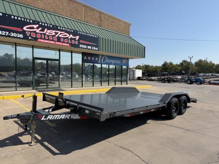 Used #122870 USED 2024 LAMAR CC 20 X 102 TANDEM AXLE BUMPER PULL STEEL FLOOR 10K CAR HAULER