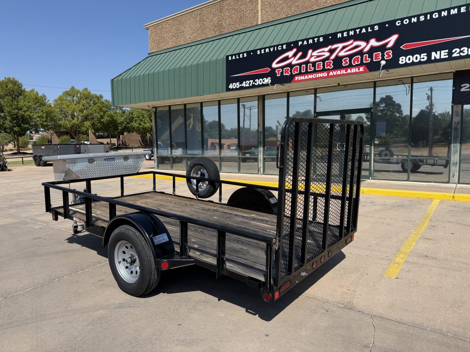 Used #003225 USED 2019 GR TRAILERS 12 X 70 SINGLE AXLE PIPE TOP UTILITY TRAILER W/ REAR RAMP GATE