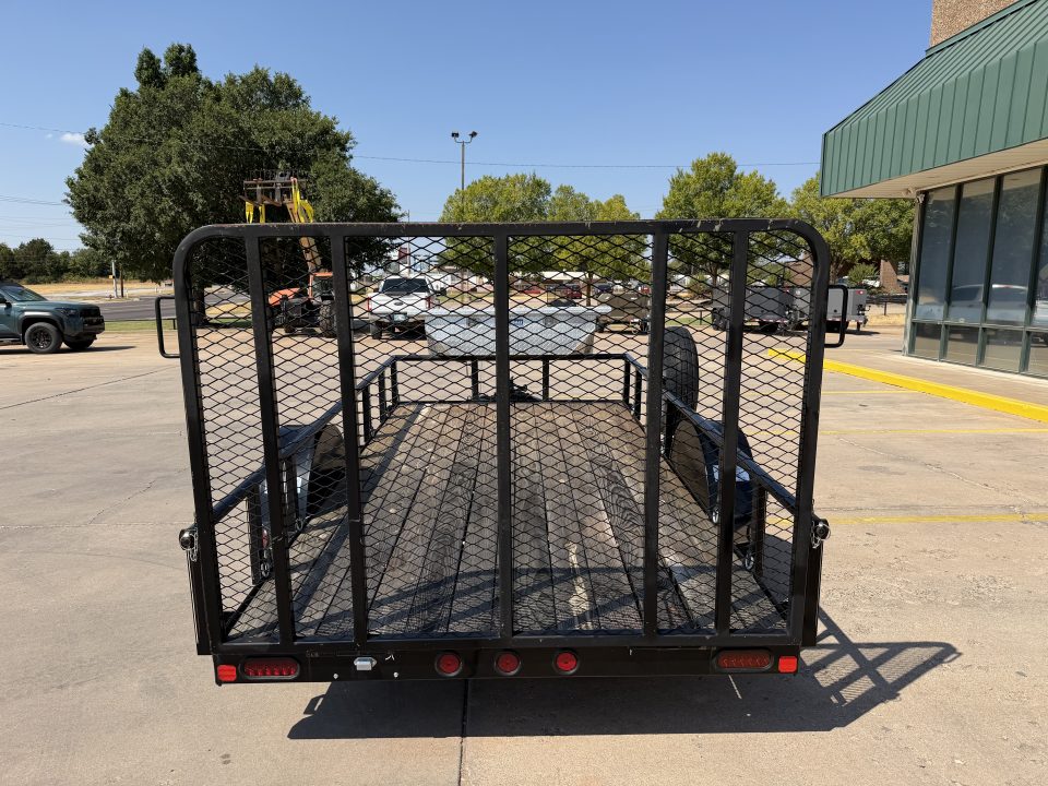 Used #003225 USED 2019 GR TRAILERS 12 X 70 SINGLE AXLE PIPE TOP UTILITY TRAILER W/ REAR RAMP GATE