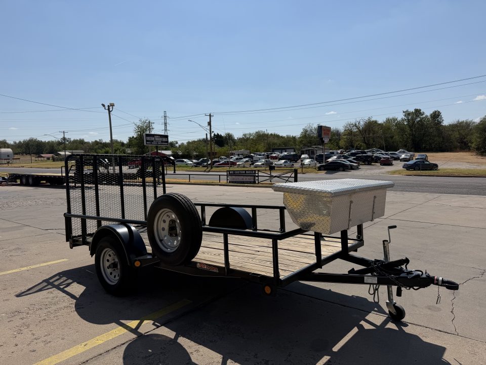 Used #003225 USED 2019 GR TRAILERS 12 X 70 SINGLE AXLE PIPE TOP UTILITY TRAILER W/ REAR RAMP GATE