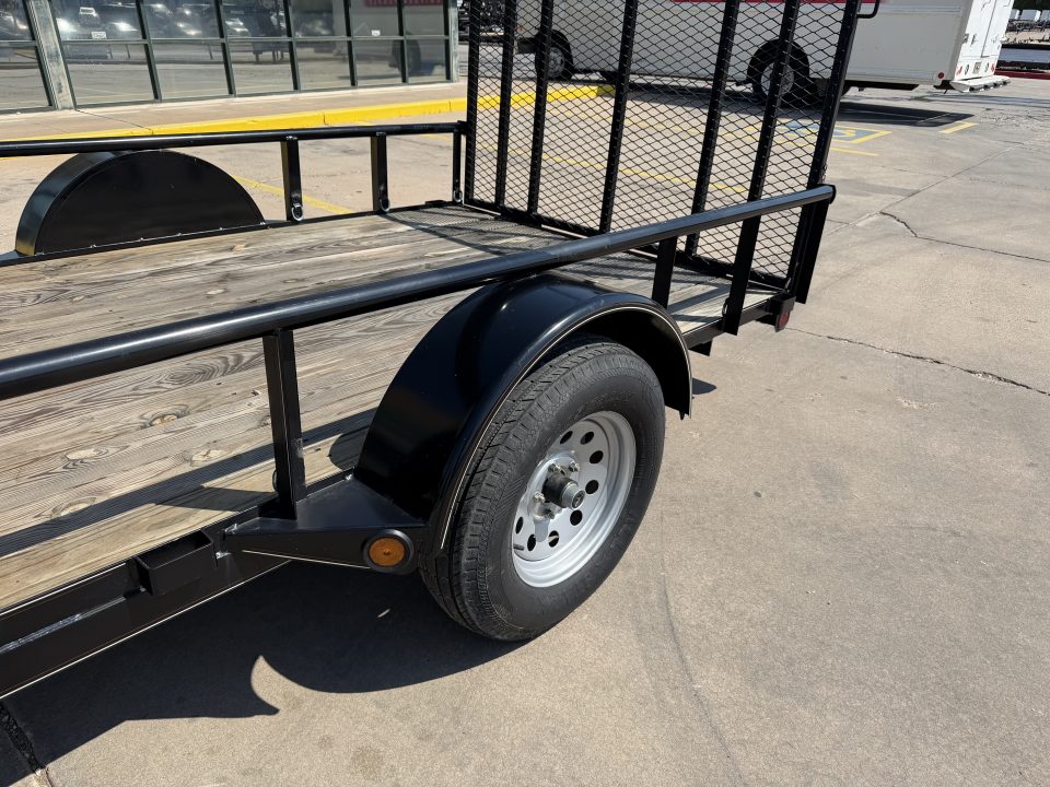 Used #003225 USED 2019 GR TRAILERS 12 X 70 SINGLE AXLE PIPE TOP UTILITY TRAILER W/ REAR RAMP GATE