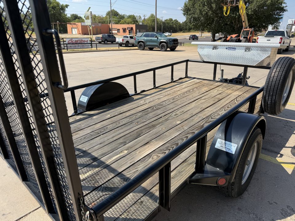 Used #003225 USED 2019 GR TRAILERS 12 X 70 SINGLE AXLE PIPE TOP UTILITY TRAILER W/ REAR RAMP GATE