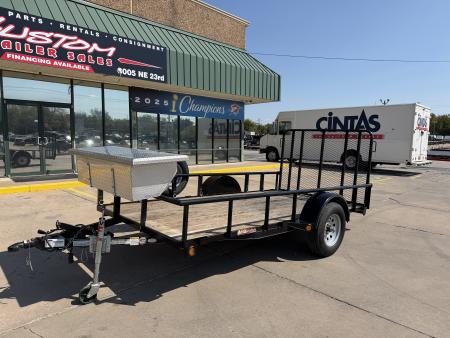 Used #003225 USED 2019 GR TRAILERS 12 X 70 SINGLE AXLE PIPE TOP UTILITY TRAILER W/ REAR RAMP GATE