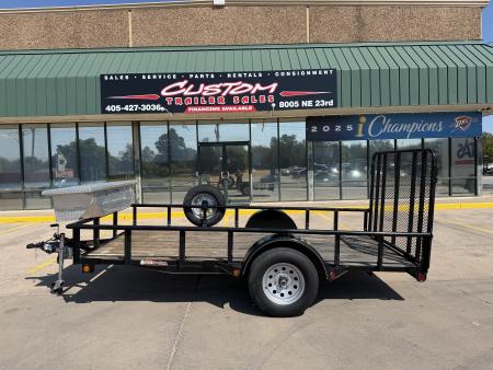 Used #003225 USED 2019 GR TRAILERS 12 X 70 SINGLE AXLE PIPE TOP UTILITY TRAILER W/ REAR RAMP GATE